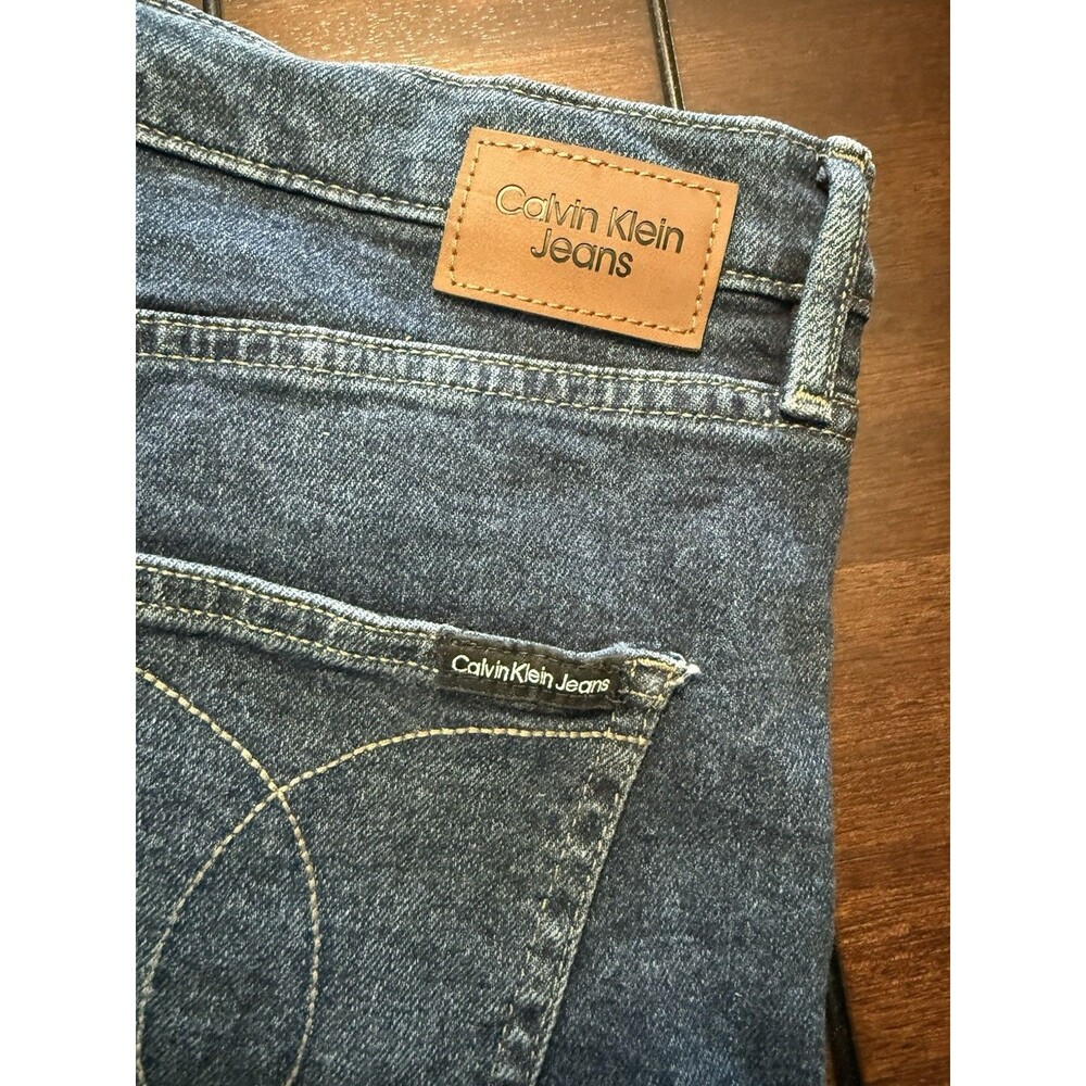 🔥 NEW Calvin Klein Blue Dark Denim Jeans  Size 10 X 26 Straight Wide